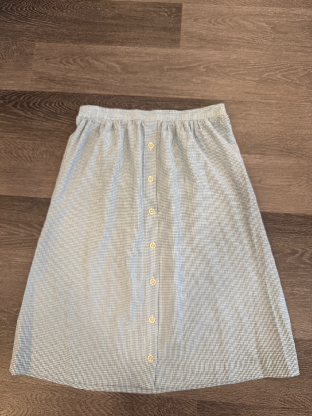 Vintage Teddi Blue White Gingham Skirt 3X Plus Size Button Front Cottagecore